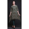 thumbnail image 2 of Bimba Blue Folk Art Bird & Floral Printed Tops For Women Asymmetric Kurti Summer Dress For Girls XX-Large, 2 of 6
