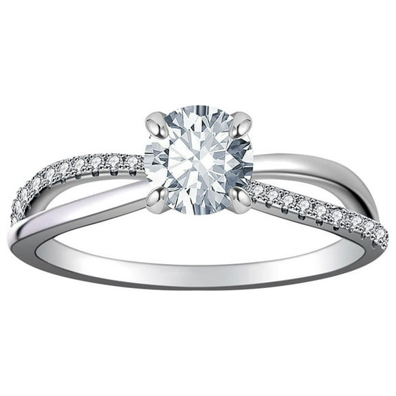 UneDouce Cushion Cut Halo Engagement Rings for Women, 18K White Gold Plated Cubic Zirconia Love Promise Rings for Her, Anniversary Solitaire CZ Simulated Diamond Ring Size 7