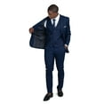thumbnail image 6 of Slim Fit Men Suit Micro Textured Weave 2 Button Notch Collar AZAR 11812 (40 Regular Navy Blue 3 Piece Vested), 6 of 8