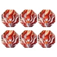 thumbnail image 2 of Fuzoiu Red Sun Flame Fox Print Leather Coasters Set,Drink Coasters Set of 6,for Tabletop Protection, Durable PVC Coasters,Home Décor and Housewarming Gift,Octagon, 2 of 7