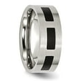 thumbnail image 5 of Stainless Steel Brushed w/Black Rubber 8mm Flat Band, 5 of 8