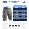 thumbnail image 7 of Exxact Sports Elite 5-Pad Adult Football Girdle for Men with Cup Pocket, Padded Compression Shorts with Integrated Hip, Thigh, Tailbone Pads, Men's Girdle Football (AS, Gray), 7 of 7