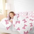 thumbnail image 4 of Erosebridal Pink Bowknot Kids 7 Pieces Bedding Comforter Set,Cartoon Cute Bowtie Pattern Full Bedding Set For Bows Lover,Pink Reversible, 4 of 7