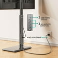 thumbnail image 5 of Wali Soporte De Piso Para Tv Con Toma De Corriente Soporte Alto Para Tv De 32 A 75 Pulgadas, Hasta 110 Libras, Giratorio Y Ajustable En Altura, Con Base De Madera Para Dormitorio, Sala De Estar, Ofici, 5 of 5
