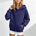 thumbnail image 2 of NEBWOAK Girls Hooded Sweatshirt Cotton Pullover Solid Oversized Long Sleeve Navy,Size 10-11 T, 2 of 6