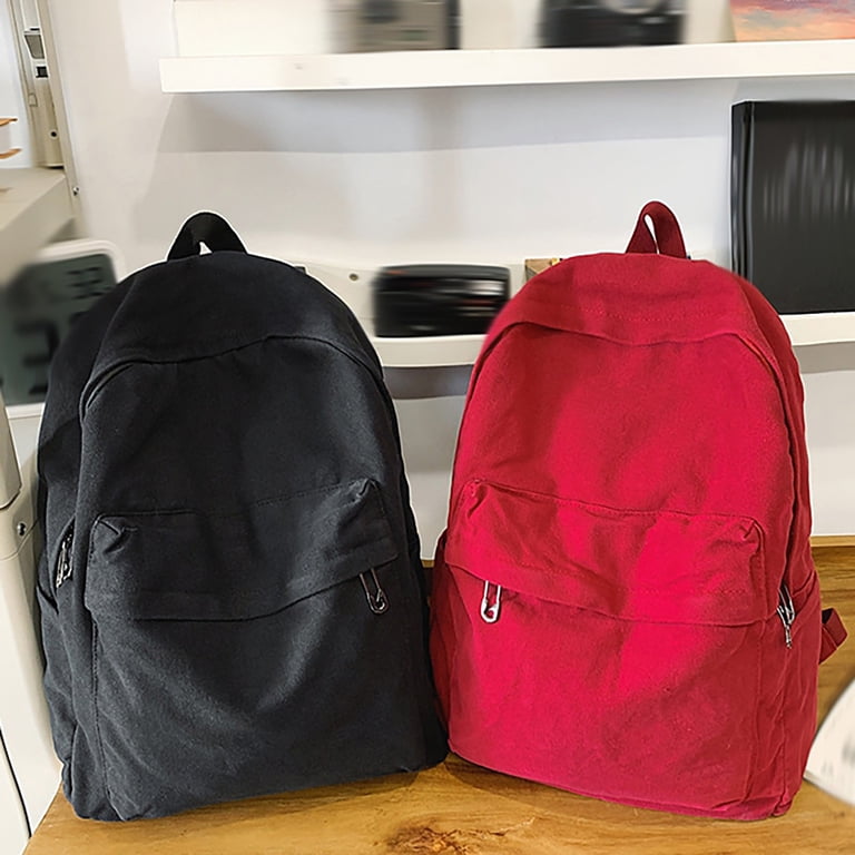Red Canvas Laptop Backpack for Women Men, 15.75 Inch Classic  display picture 2