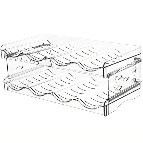 Organizador Porta Botellas de 2 Niveles en Material PET: Organización Ecológica y Estilo Elegante.