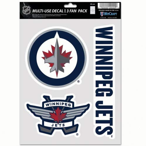 NHL Winnipeg Jets Decal Multi Use Fan 3 Pack Team colors One Size