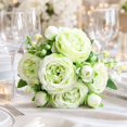 thumbnail image 5 of Artificial White Roses Faux Flowers Bouquet for Vase Home Decor Wedding Table Centerpieces for Living Room Decoration, 5 of 5