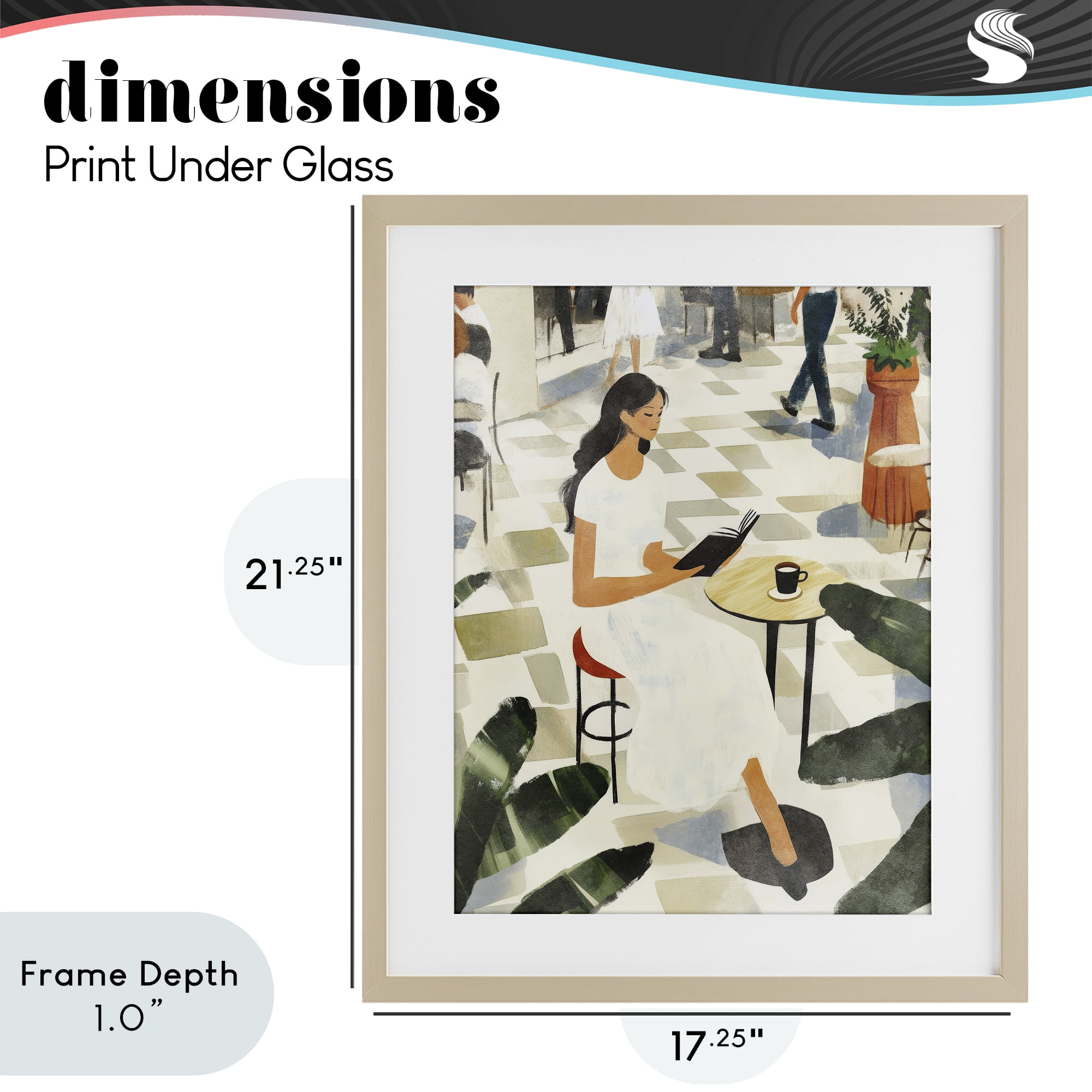 Stupell Industries Coffee & Pages in Cafe Birch Framed Print Under Glass, design by Svetlana Aleynikova