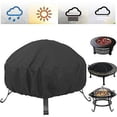 thumbnail image 1 of Fire Pit Cover 34x16" H Heavy Duty Waterproof Round Fire Bowl Cover Outdoor Side Table Cover With Drawstring And Handles-Grey, 1 of 2