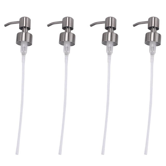 Bomba Dispensadora de JabóN 4 Piezas LocióN Acero Inoxidable Repuesto para Cuello Regulares 28/400 Cuarto BañO