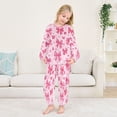 thumbnail image 5 of Fluffy Pajamas Set Fuzzy Winter Warm Pj Sets Pullover Tops and Long Pants Pink Cute Bows X-Small, 5 of 8
