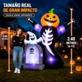 thumbnail image 3 of Inflable Halloween Calabaza Esqueleto 2.40m Fantasma Luz Led, 3 of 8