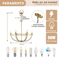 thumbnail image 2 of Sodrens 6 Lights 28.58'' Taper Candle Chandelier Wagon Wheel Hanging Light for Kitchen Dining Room,Gold, 2 of 15