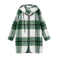 thumbnail image 5 of Nowekniz Women's Hooded Plaid Long Flannel Shacket, Oversized Button Down Coat Casual Warm Trench Jacket for 2026 Fall Winter, 5 of 7