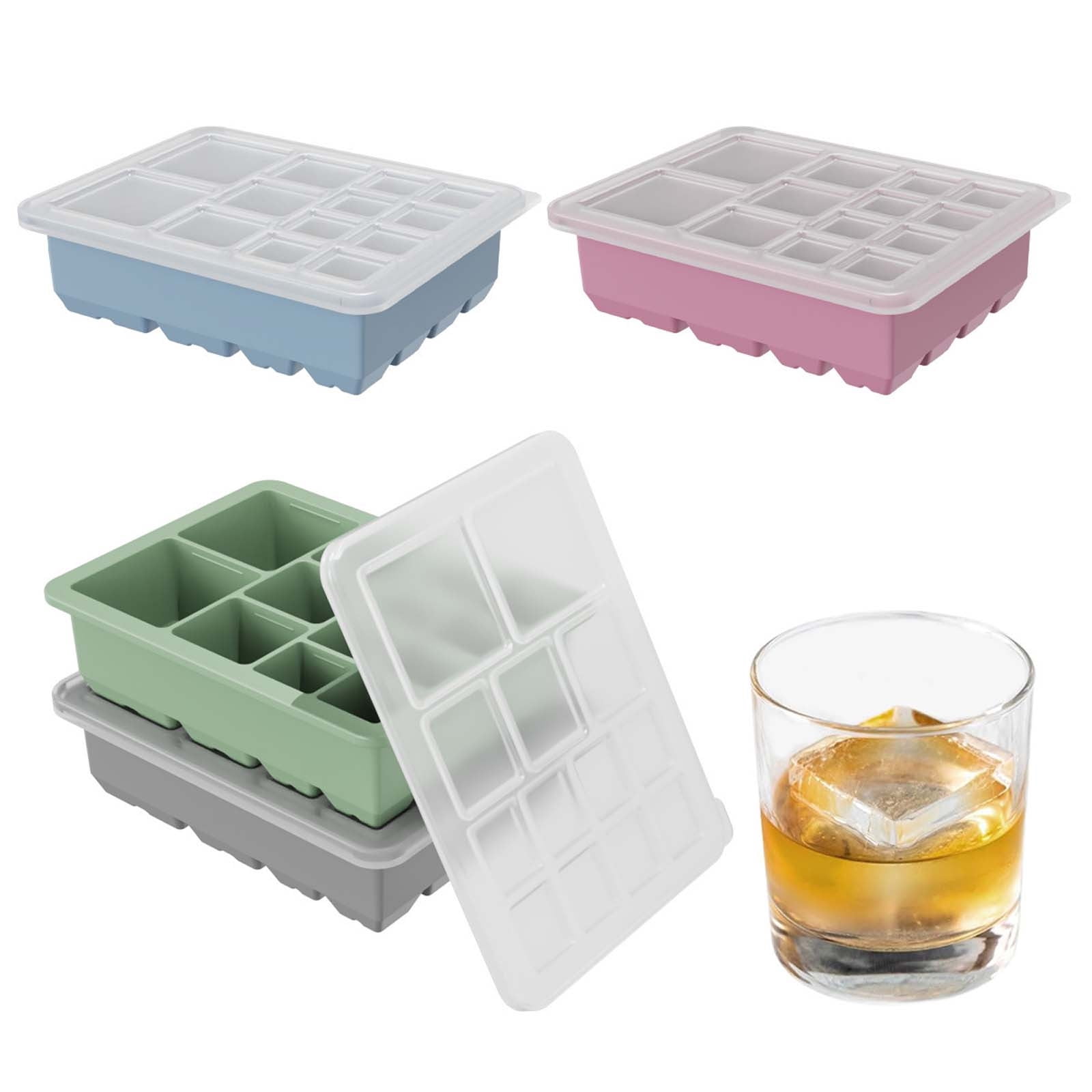 Fufafayo 5Pcs Ice Maker Trays Silicone Ice Block Molds for Refrigerator, 13 Square Ice Maker Maker, Easy Release Ice Maker Tray for Freezer, Household Ice Box for Kitchen Bar Party