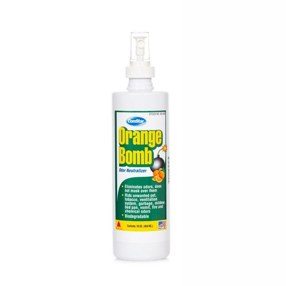ComStar Orange Bomb Spray, Odor Neutralizer, Fast-Acting, Long-Lasting Scent, Eliminates Unwanted Odors from HVACR Systems, Freshens Air in Homes, Offices & Vehicles, 16 Ounces (60-628)