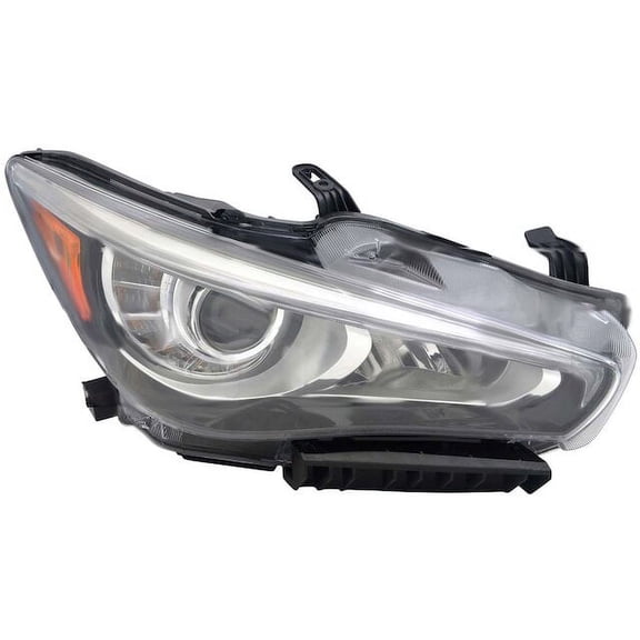 Right Headlight Assembly - Compatible with 2014 - 2017 INFINITI Q50 Sedan 2015 2016