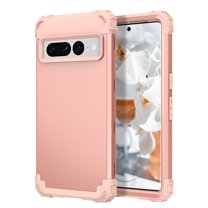 Cover For Google Pixel 7 Pro 6.7 inch Slim Dual Layer 3 in 1 Heavy Duty Protection Hybrid Hard PC Soft Silicone Rugged Bumper Anti Slip Full-Body Protective Cases For Google Pixel 7 Pro, Rosegold