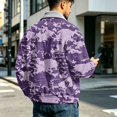 thumbnail image 7 of CCRFTGI Mens Corduroy Jacket Bomber Full Zip Casual Vintage Long Sleeve Lapel Collar Camo Relaxed Fit Fall Winter Coats for Men Purple 3XL, 7 of 7