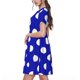 thumbnail image 2 of Fotbe Blue And White Polka Dot Vestido Largo de Moda para Mujer, Vestido Tipo Camiseta con Manga Corta y Estilo Casual a Rayas y Bloques de Color, 2 of 6