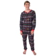 thumbnail image 7 of Marvel Adult Superhero Trio Ugly Sweater Print One Piece Pajama Union Suit Spiderman Iron Man Captain America, 7 of 7