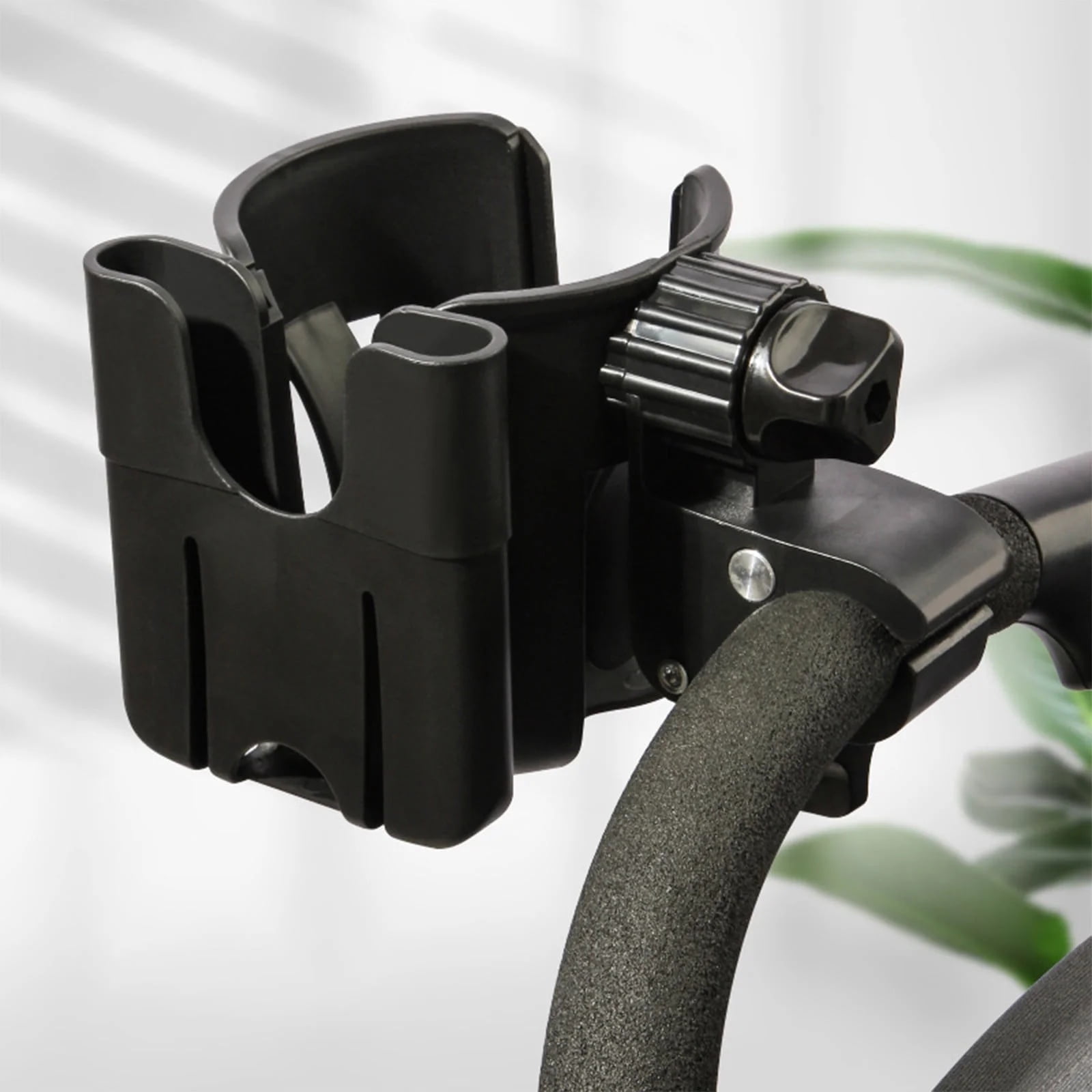 2-in-1 Walker Cup Holder with Phone Holder, Wheelchair Cup Holder, Rollator Cup Holder, Cup and Phone Holder for Walker, Wheelchair, Rollator, Mobility Scooter, Black