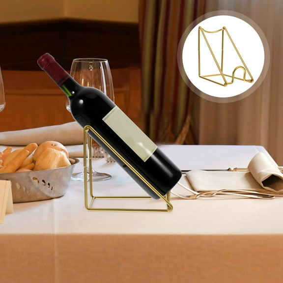 Modern Golden Wine Stand for Home Display Made of Sturdy Iron 7.09x4.72x8.66 Inches
