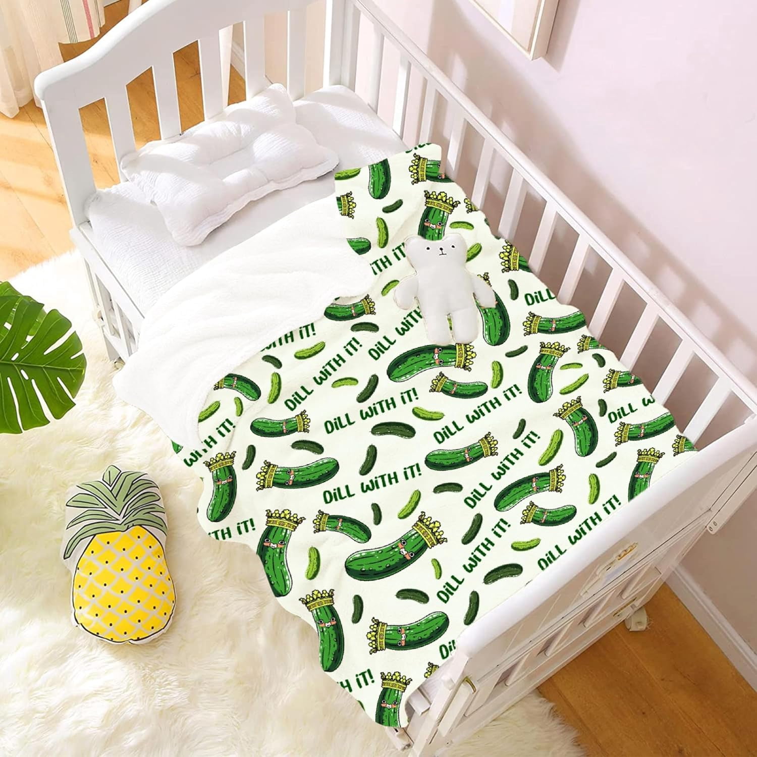 Dill Pickle Blanket Funny Gift for Girl Women - Pickles Gift for Pickles Lover - Fleece Throws Food Lightweight Sheet Super Soft Toddler Kid Flannel Blankets for for Bed/Sofa -30"x40" Inches