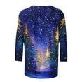 thumbnail image 3 of Oplxuo Womens Christmas Shirts Dressy 3/4 Length Sleeve Tops - Funny Christmas Graphic 2025 Crew Neck Holiday Tops Pullover, 3 of 4