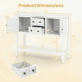 thumbnail image 3 of Costway Buffet Bahut Armoire Console d'Entrée avec 2 Portes et 2 Tiroirs Blanc, 3 of 10