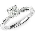thumbnail image 2 of beryl_creation 1.20 Ct Round Cut White Diamond Wedding Engagement Solitaire Ring 14K White Gold Plated 925 Sterling Silver For Women's -8, 2 of 3