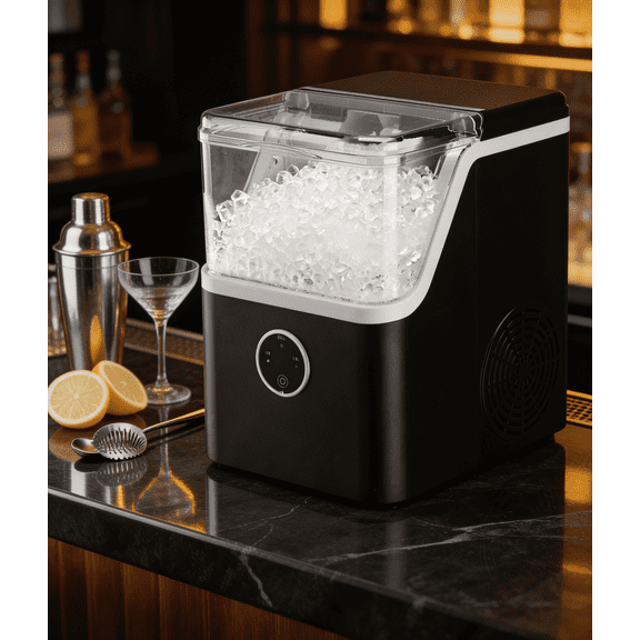 Countertop Nugget Ice Maker, 33 lbs per Day, 0.7 lb Capacity, 1.5 L Tank