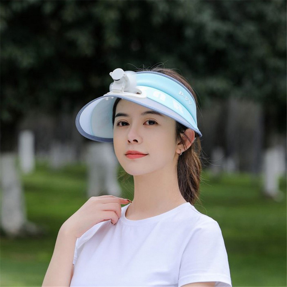 Empty Top Sun Hat With Electric Fan 