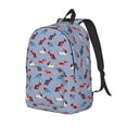 thumbnail image 1 of Disketp winter Dachshund print Canvas Backpack Lightweight Travel Daypack Student Rucksack Laptop Backpack-, 1 of 5