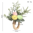 thumbnail image 2 of Xiao Hua Conjunto de 12 servilletas con botones para decoración de fiestas de conejos de Pascua, hechas a mano (multicolor), 2 of 4