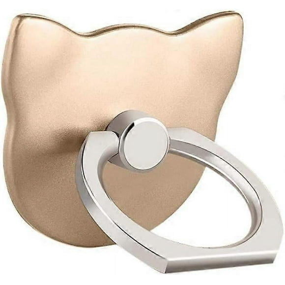 Cell Phone Holder, Universal Ring Smartphone Animal Pattern Cat Stand for iPhone XS x 8 7 6 6S 5 5c 5S, Samsung Galaxy Tablet (Gold)