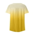 thumbnail image 2 of QLEICOM Womens Summer Tops Oversized T-shirts Short Sleeve V-Neck Tie-dye Casual Loose Tunic Tank Tops Women Shirts Blouses Yellow 4XL, 2 of 4