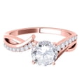 thumbnail image 2 of Aonejewelry 0.50 Ct. Ttw Halo Interwined Design Diamond Engagement Ring 14K Rose Gold, 2 of 4