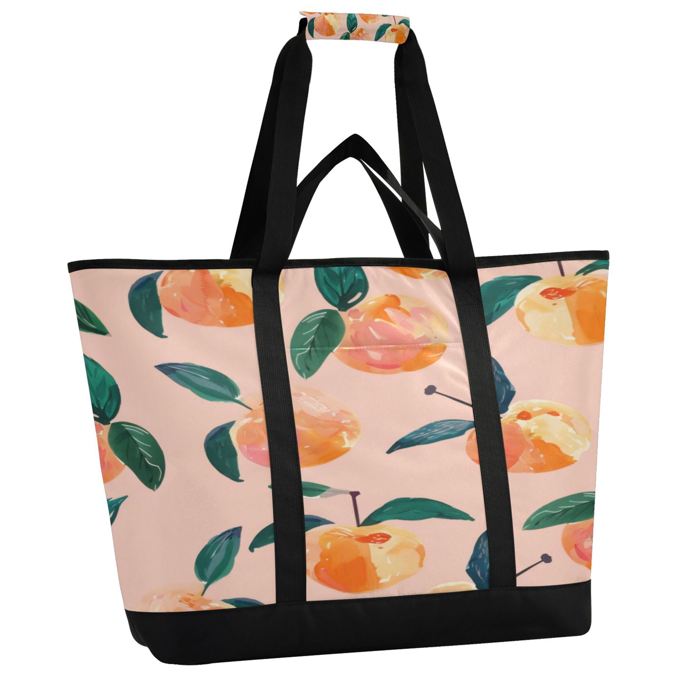 Large Hand-held Ice Pack Picnic Bag Insulation and Refrigeration Suitable for Shopping Picnics and Camping Pink Peach