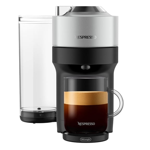 Nespresso Vertuo Pop 19-Bar, 5-Cup Silver Compact Espresso Machine