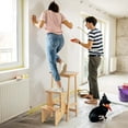 thumbnail image 4 of Costway 3 Tier Step Stool 3 in 1 Folding Ladder Bench Storage Shelf Natural, 4 of 9