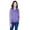 Grape/ Grape Hth, variant on Ladies' Newbury Colorblock Mélange Fleece Full-Zip - BLK HTH/ D GR HT - 2XL