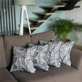 thumbnail image 1 of Set of 4 17" Jacquard Leaf Throw Pillow Cover in Blue, 1 of 1