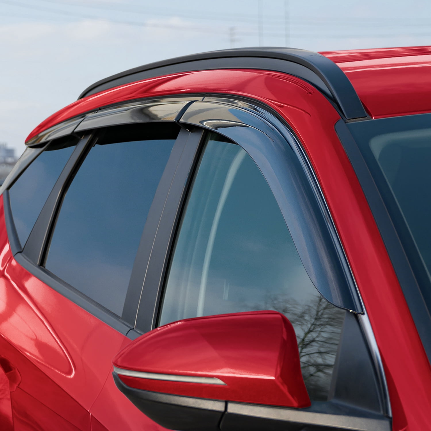 Voron Glass Tape-on Extra Durable Rain Guards for Hyundai Tucson 2022-2026, Window Deflectors, Vent Window Visors, 6 Pieces - 100377