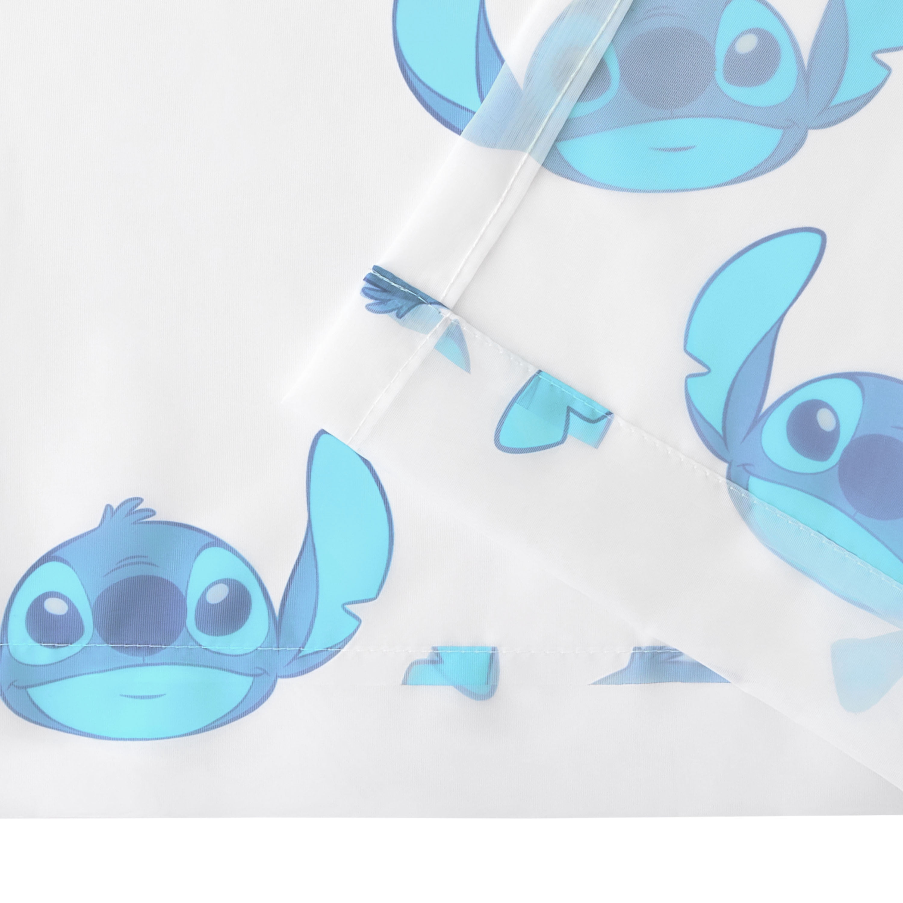 Stitch Tropical Sheer Kids Drape, 38" x 63", White, Disney