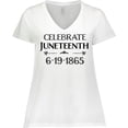 thumbnail image 3 of Inktastic Celebrate Juneteenth Women's Plus Size V-Neck T-Shirt, 3 of 5