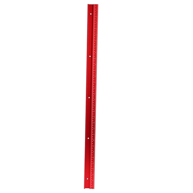 Goulotte en Alliage d'Aluminium Rouge 600mm avec Échelles Métriques et Impériales - Rail de Guidage Durable Résistant à la Friction/Corrosion pour Machines à Fraiser, Scies de Table, Scies à Bande - Fixation Sécurisée