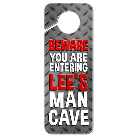 Man Cave Do Not Disturb Plastic Door Knob Hanger Sign Male Names La-Le -
